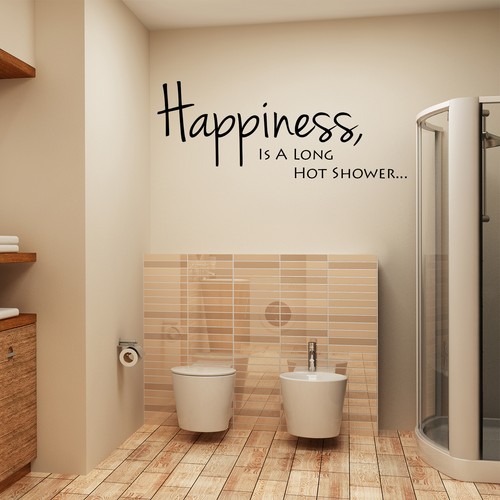Adesivo arte parete bagno