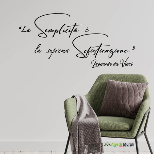 Adesivo murale frase leonardo - murale,
