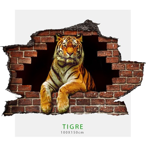 Adesivo parete tigre con - adesivo,