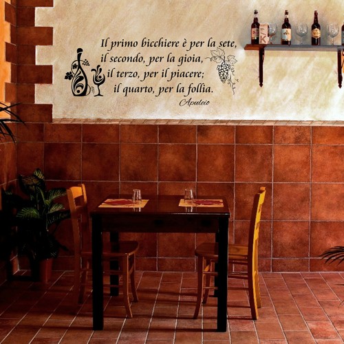 Wall stickers frase vino - frase, wine