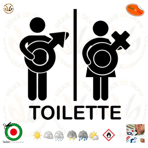 Adesivi murale toilette simbol - toilette,