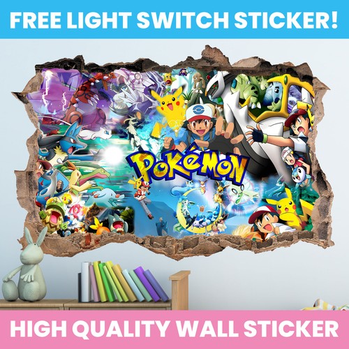 Adesivo wall pokemon buco - adesivo,