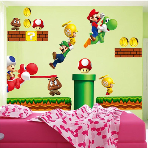 Adesivi murali super - super, mario