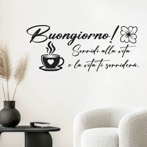 Adesivo murale buongiorno - adesivo,
